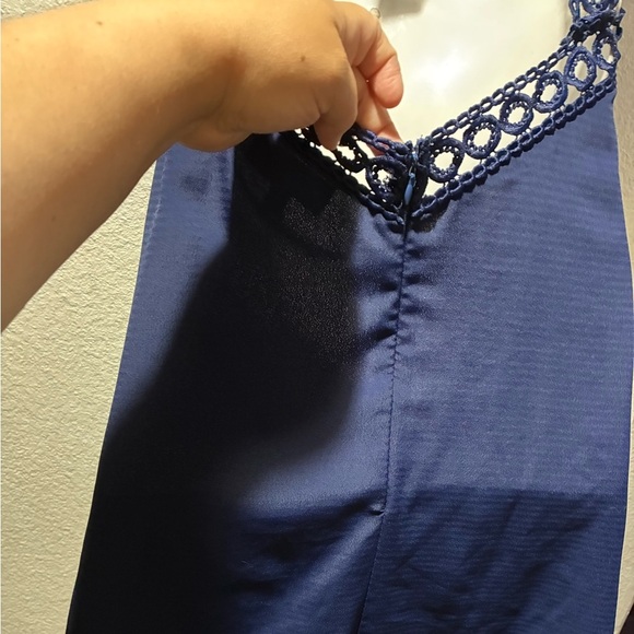 Lulu's Navy Blue Backless Halter Lace Sundress XL - Picture 11 of 15